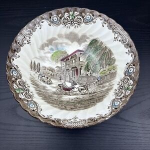 Johnson Brothers Heritage Hall Brown 8" Salad Plate Made in England Ironstone